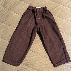 Size 3t Zara Chocolate Brown Kids Casual Pants